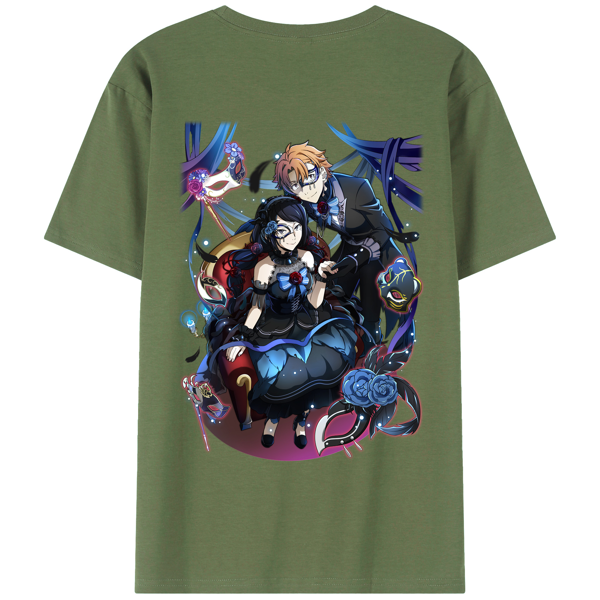 （画像用） 文豪ストレイドッグス Bungo Stray Dogs 綿100％ メンズ半袖Tシャツ（バックプリント） 通気性